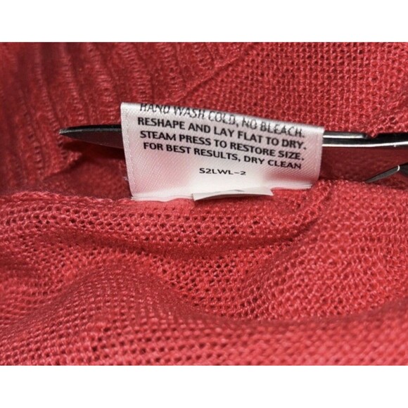 Eileen Fisher Red 100% Linen Open Front Waterfall Cardigan Sweater Size XS - Picture 6 of 7